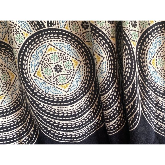 Elle Dress Summer Sundress Blue Green Black Geometric Elastic Waist Women Small - Picture 2 of 10